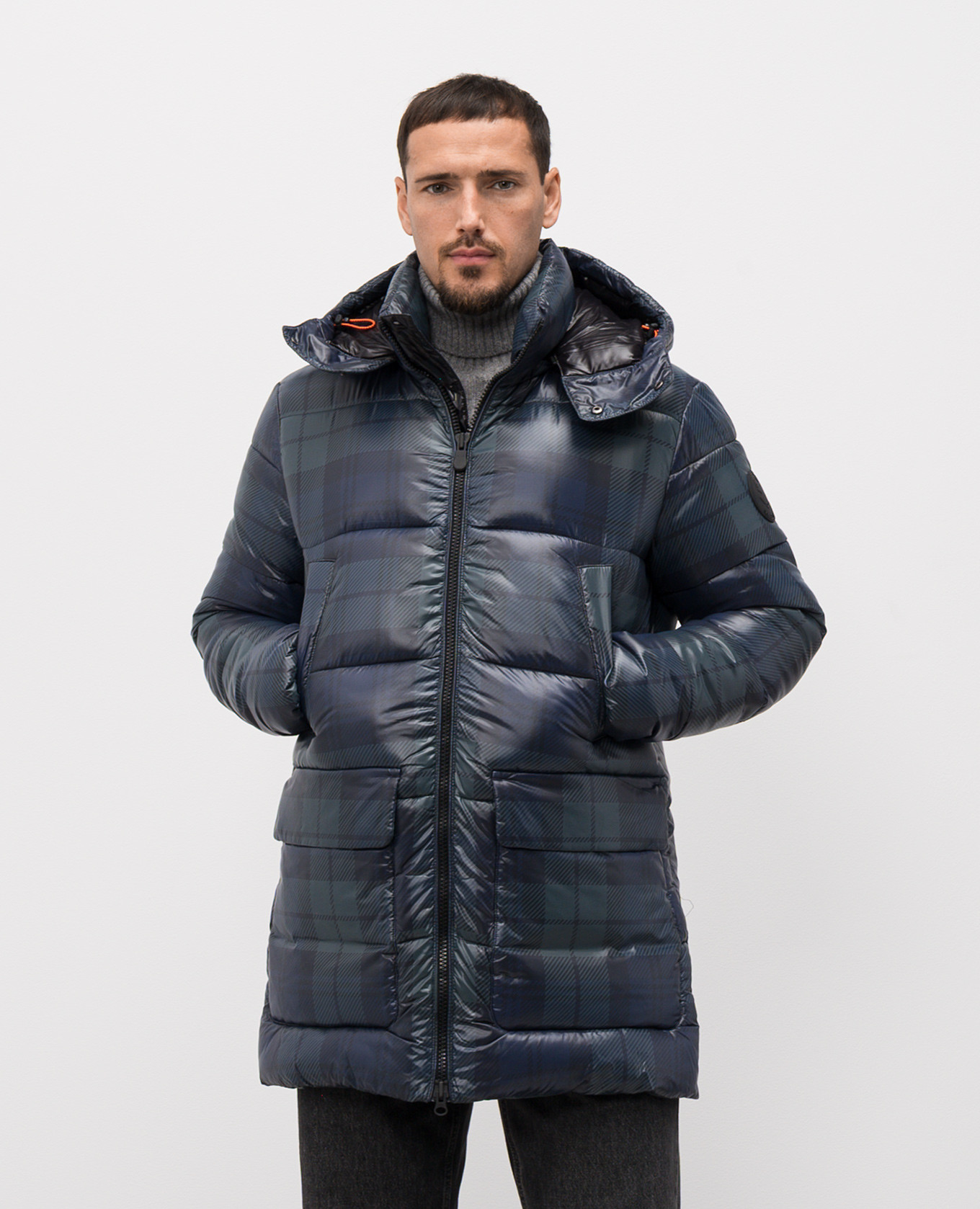 

Blue checked jacket with logo Save the duck