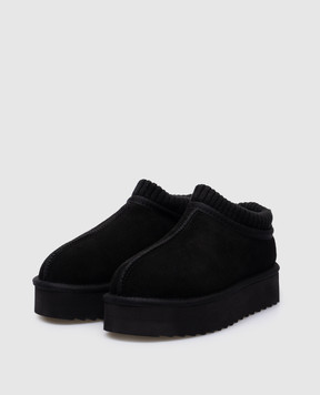 Colors of California Black suede clogs HCYWPLA09