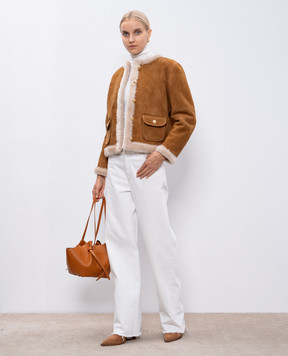 Simonetta Ravizza CARMEN brown short sheepskin coat F04JA268H27
