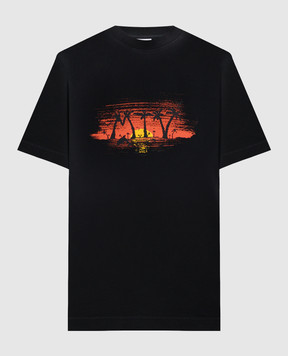 Vetements Black t-shirt with a contrasting print UA66TR720B