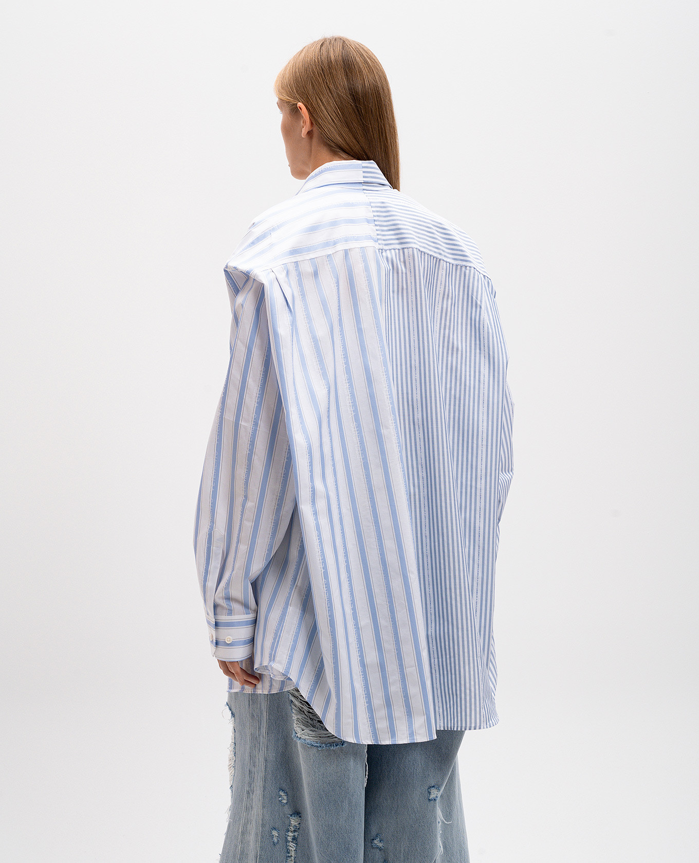 Blue striped shirt with logo Vetements 4