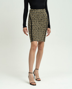 Balmain Golden tweed skirt with lurex BF0LC004KF16