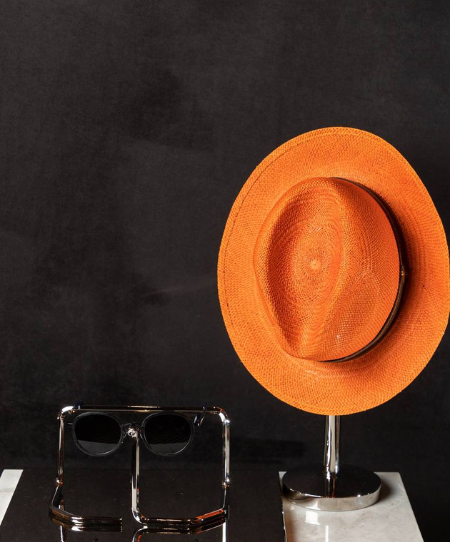 Borsalino - Orange Straw Country Hat 140060 - shop with  display picture 2