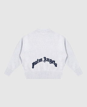 Palm Angels Children's blue sweater with wool and cashmere PBHE002F25KNI001412