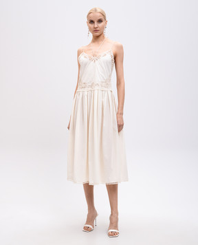 Twinset Beige dress with lace 251TT2160