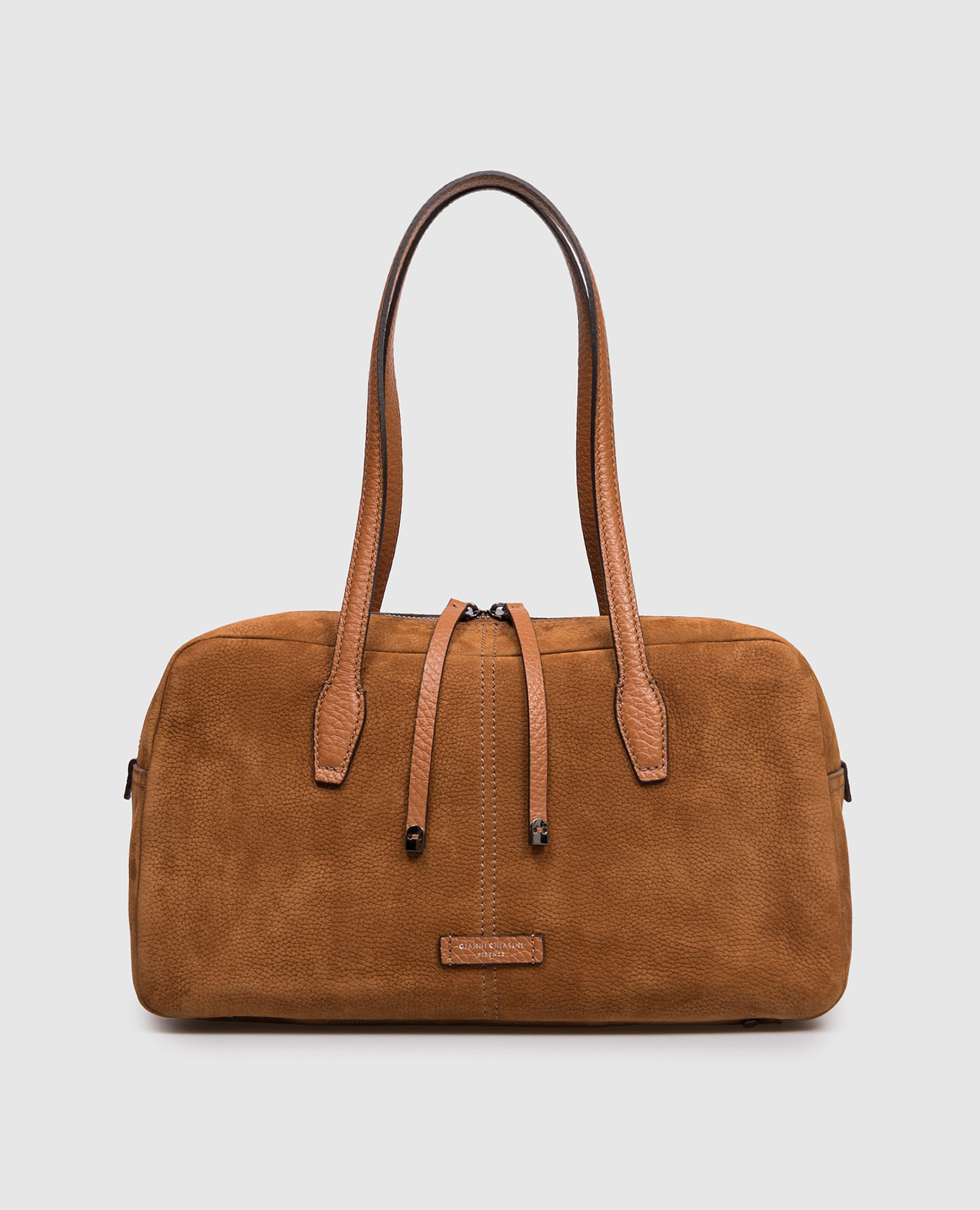 

Aryna brown nubuck bowler bag with logo Gianni Chiarini