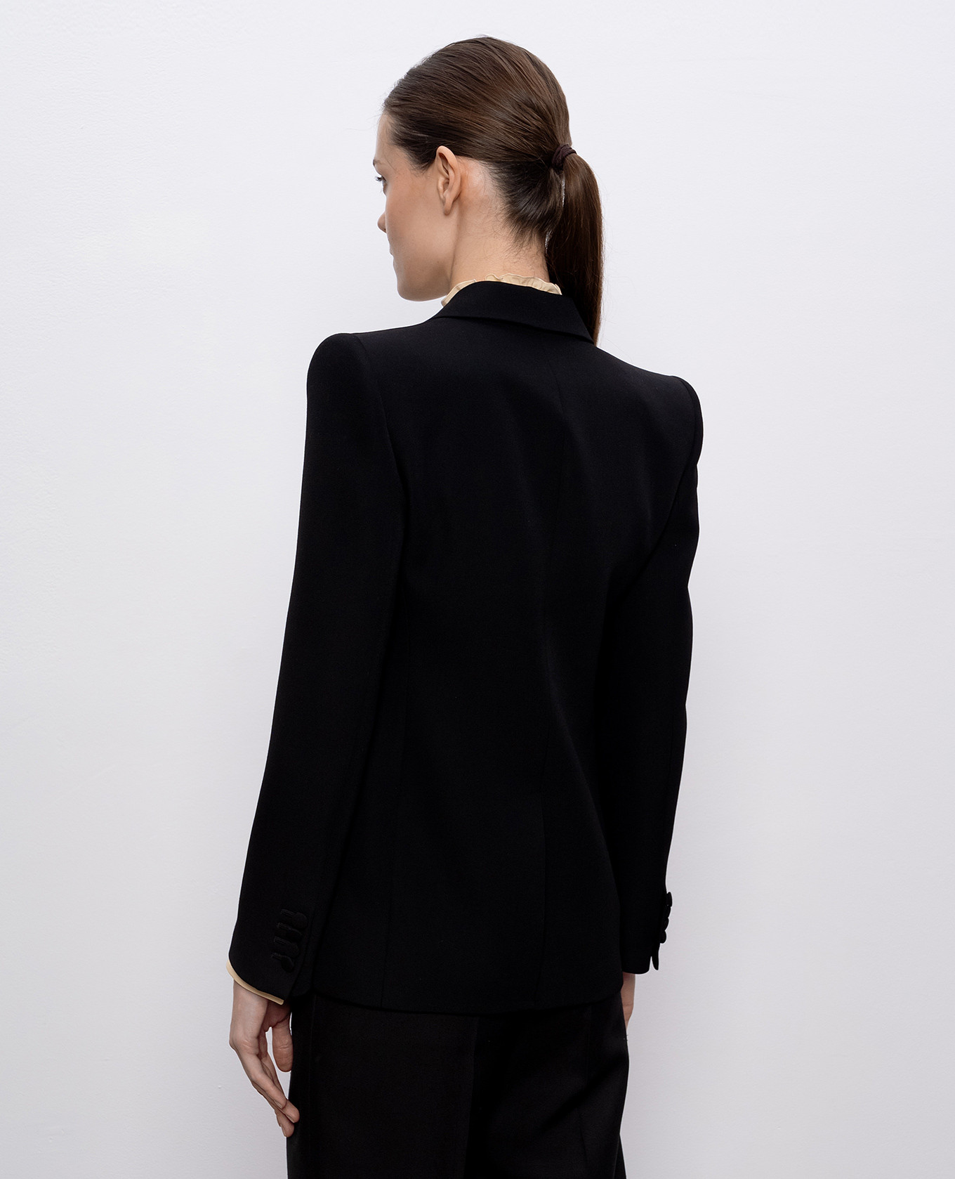 Black double-breasted wool jacket Valentino 4