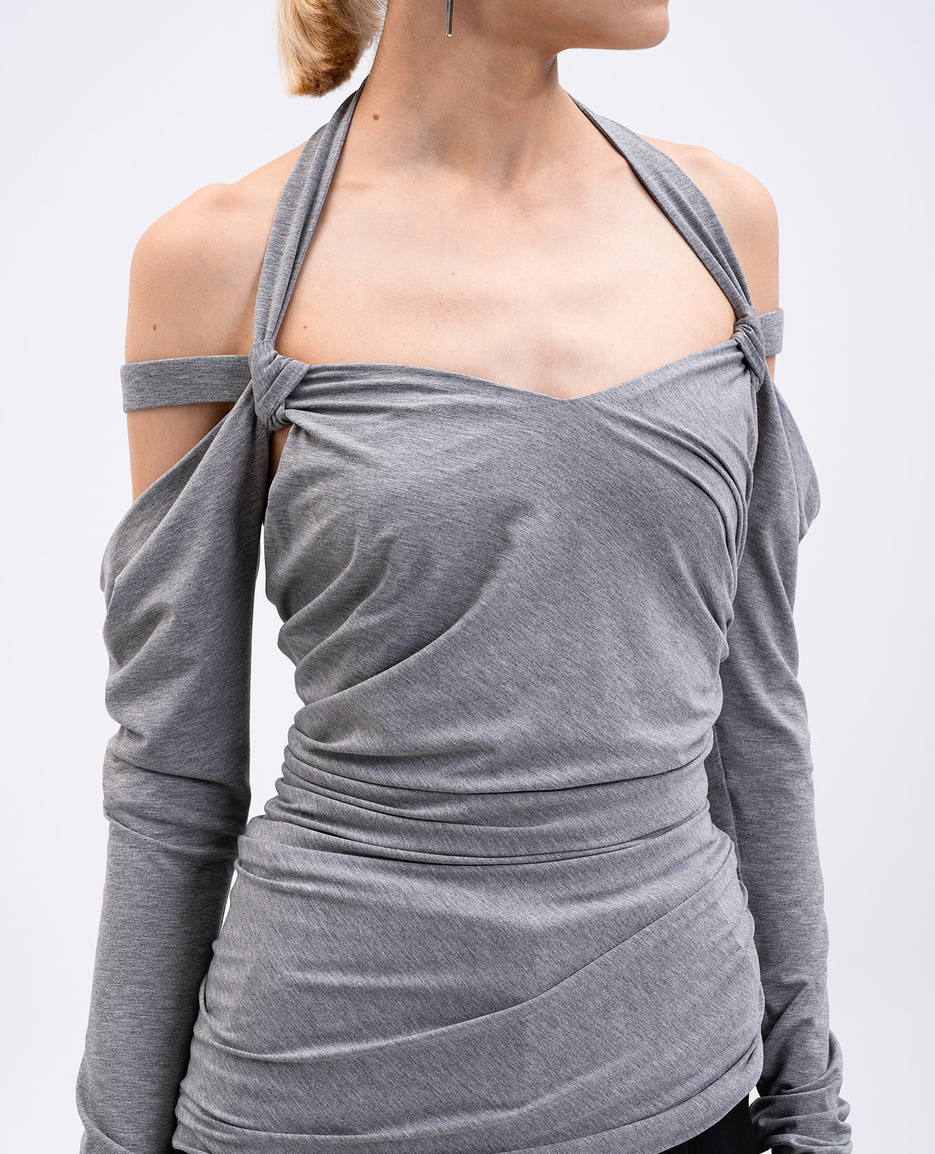 

Grey top with logo emblem The Attico