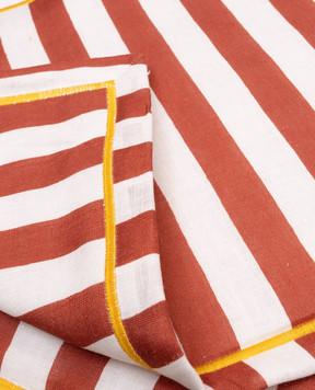 La DoubleJ A set of red striped linen table mats PMT0006LIN001RIV06