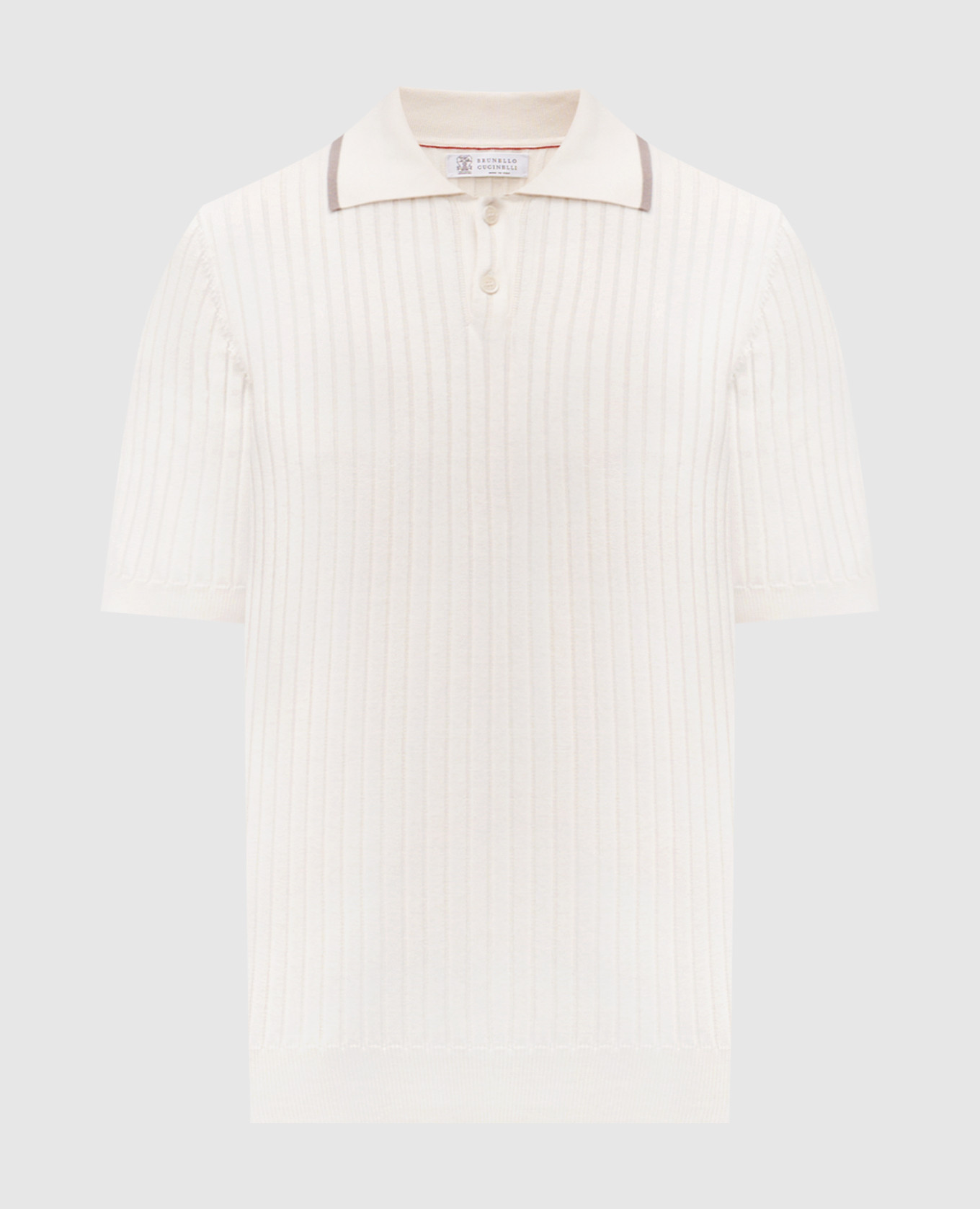 

Beige striped polo shirt Brunello Cucinelli
