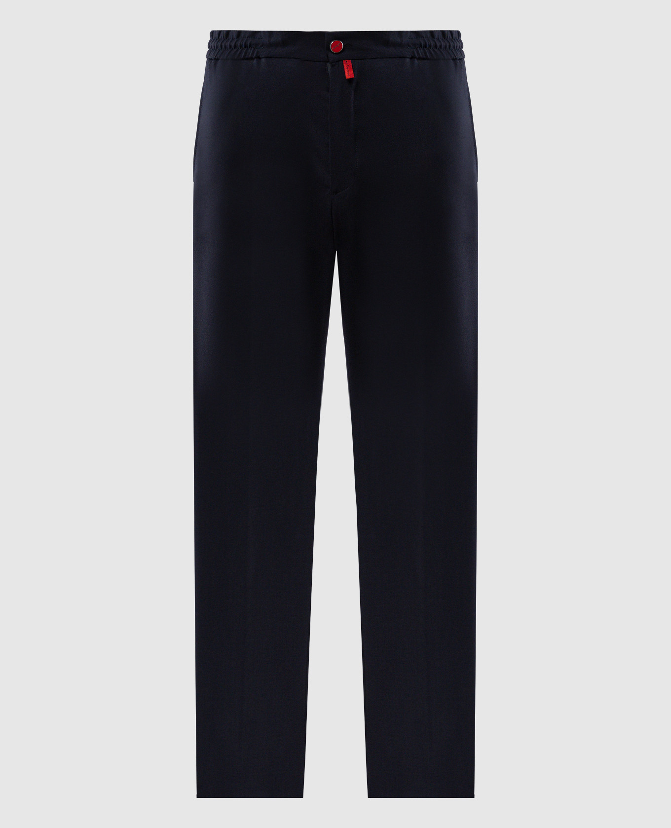 

Blue wool trousers with logo embroidery Kiton