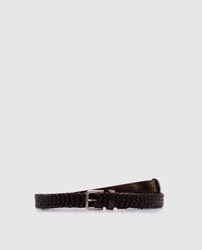 Dolce&Gabbana Brown leather braided belt BC4924A9Q22