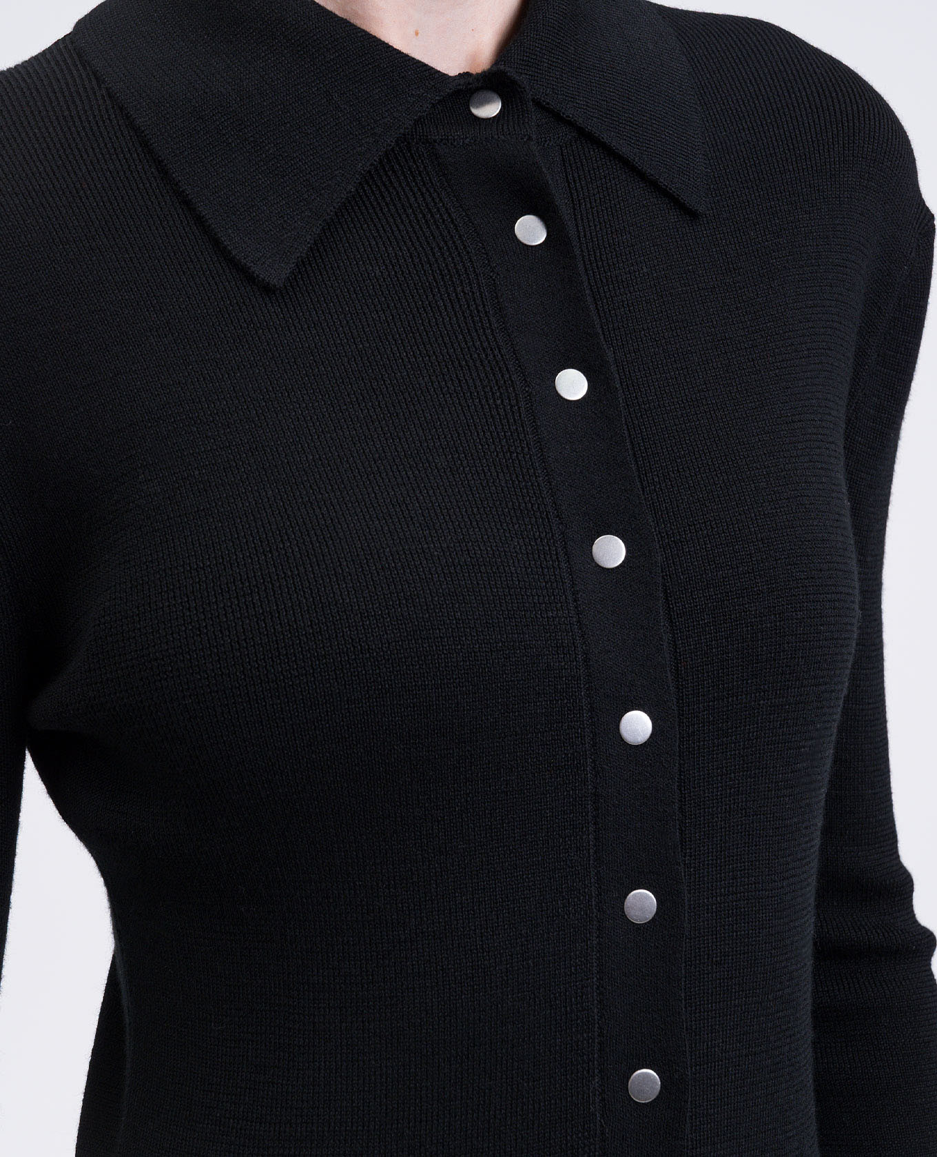 Black wool midi dress Jil Sander 4