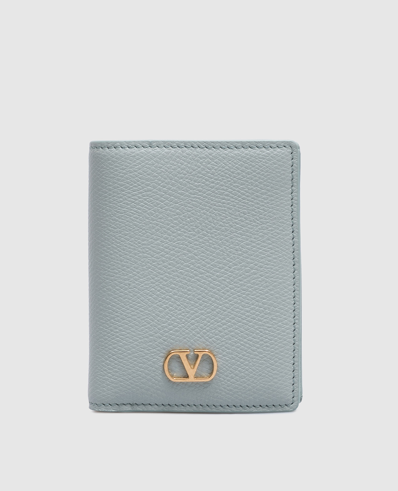

Green leather wallet with logo Valentino