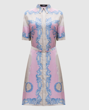 Versace Gray printed silk shirt dress 10199521A14437