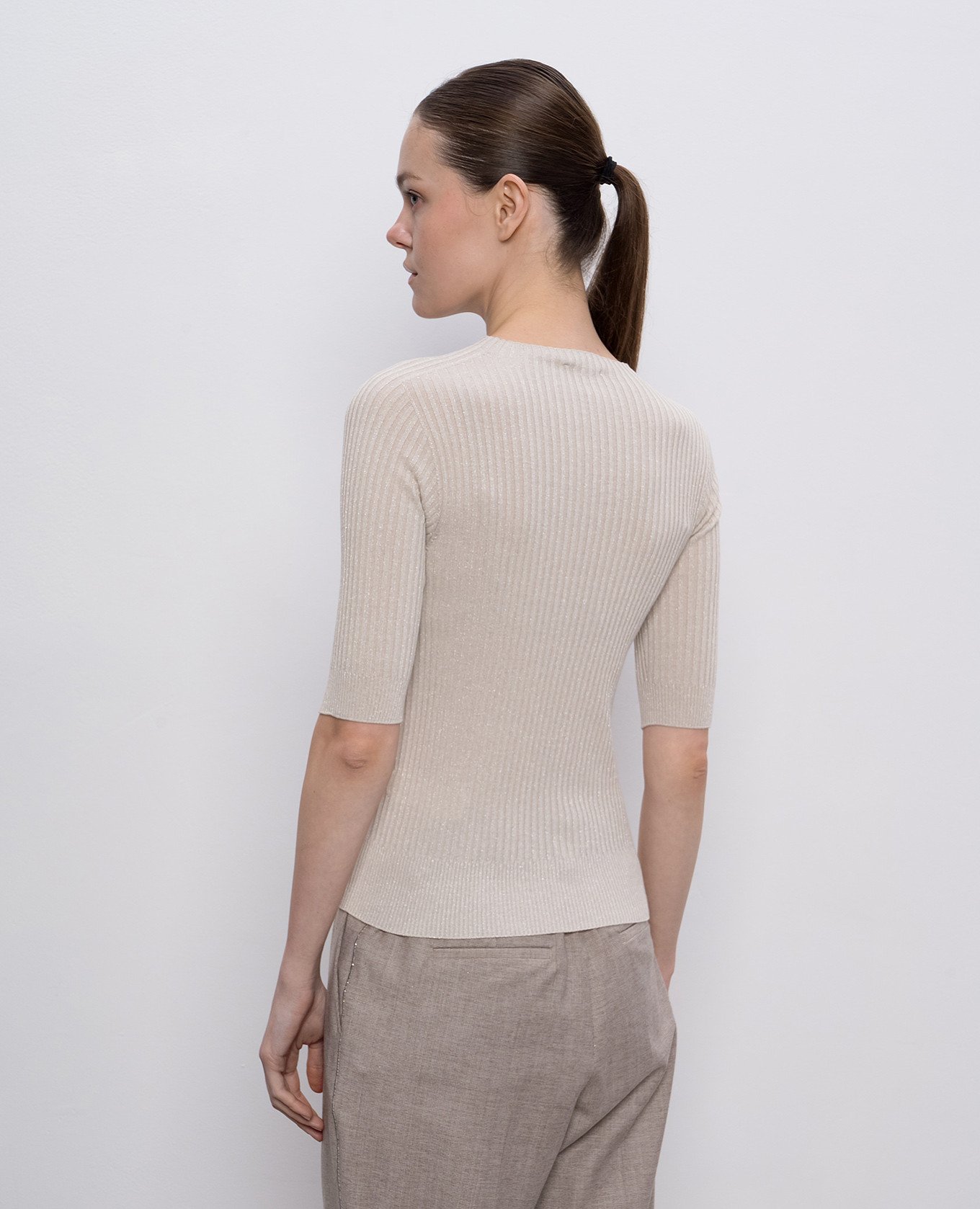 

Beige top with lurex Peserico
