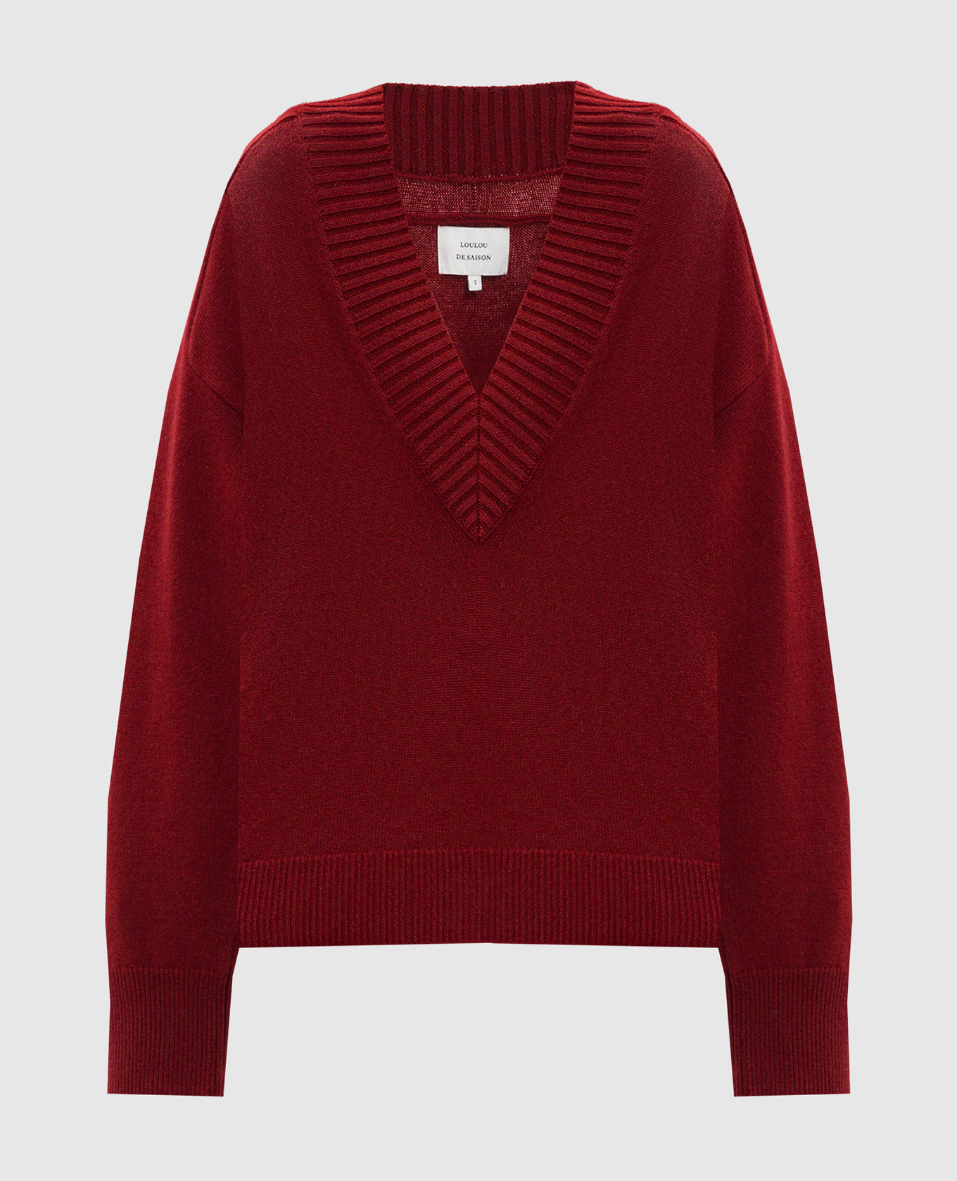 

Burgundy cashmere pullover SAGE Loulou de Saison