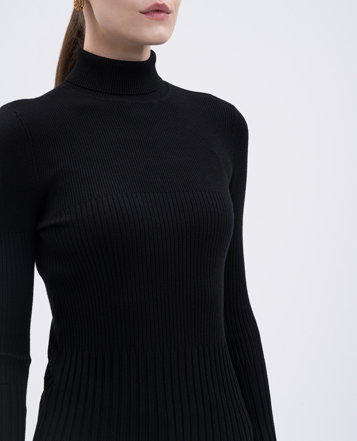 

Black ribbed golf shirt with logo Twinset