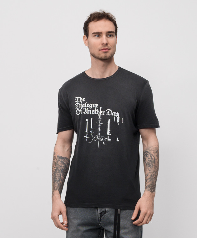 Ann Demeulemeester - Black T-shirt with branded print