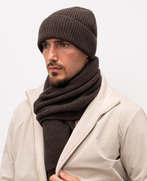 Cashmere&Whiskey Brown cashmere scarf AU1901305341MI