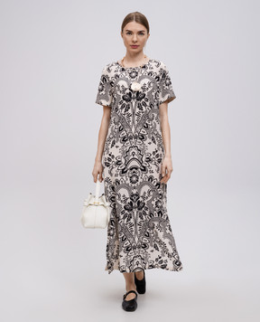 Max Mara Weekend VELA beige silk dress with floral print VELA