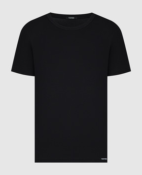 Tom Ford Black T-shirt with logo patch T4M081410