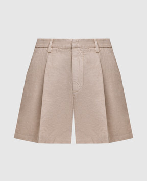 Dondup Beige Lori shorts with linen DP773CF0300DIV9