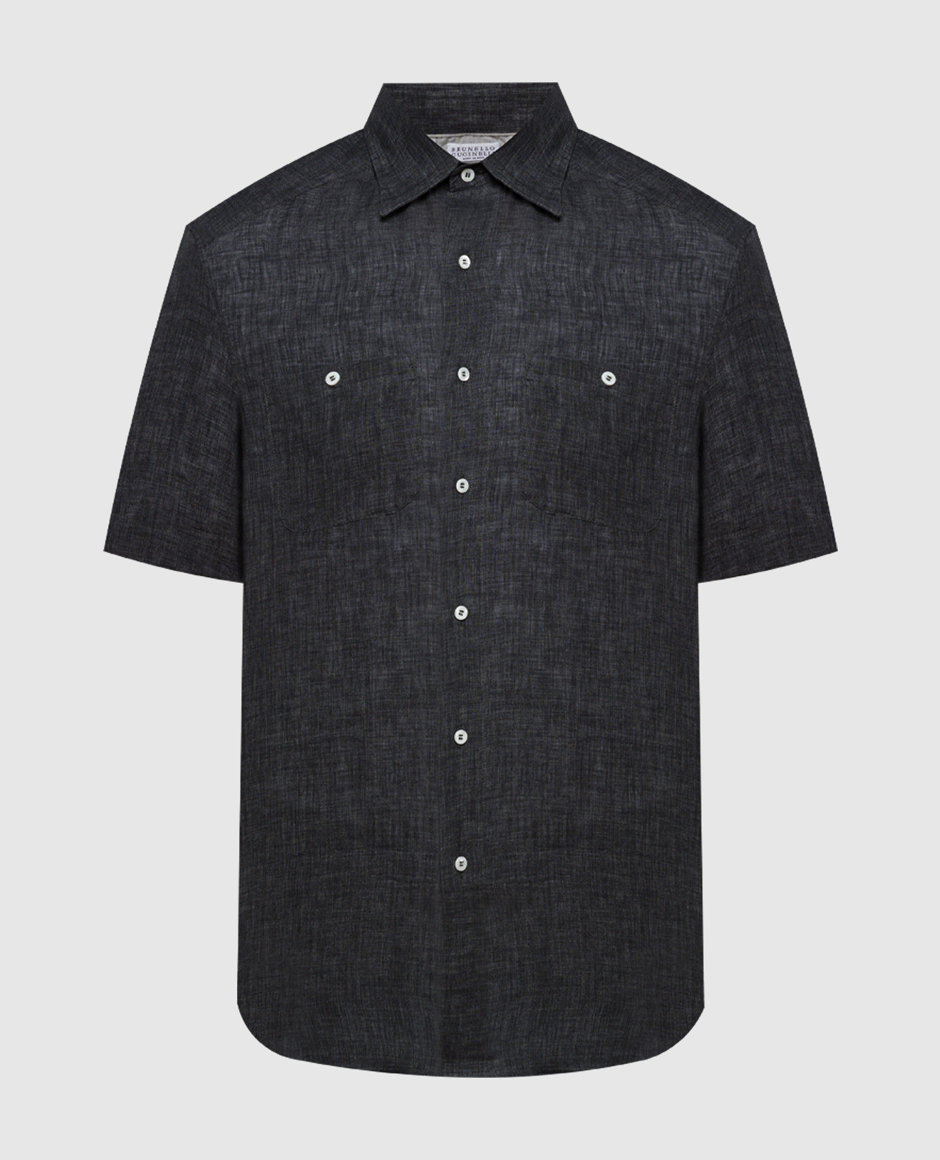 Gray linen shirt brunello cucinelli