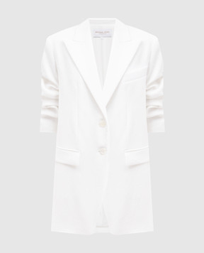 Michael Kors White Cate Linen Draped Jacket EJA7780208