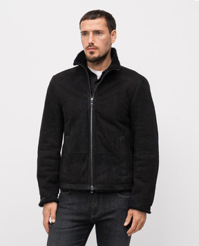 Cashmere&Whiskey Black cropped sheepskin coat 23265300965