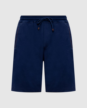 Brunello Cucinelli Blue shorts with contrast trim MW8633317G