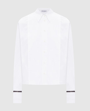 Brunello Cucinelli White shirt with a monil chain M0091RB416