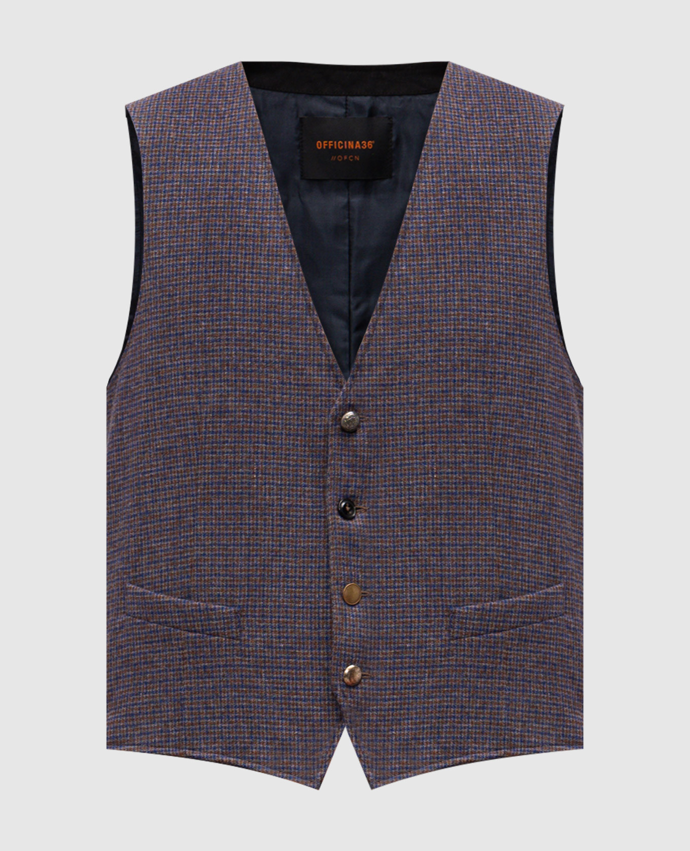 

Checked wool vest Officina 36, White