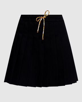 Versace Black pleated skirt with slit 10202951A14794