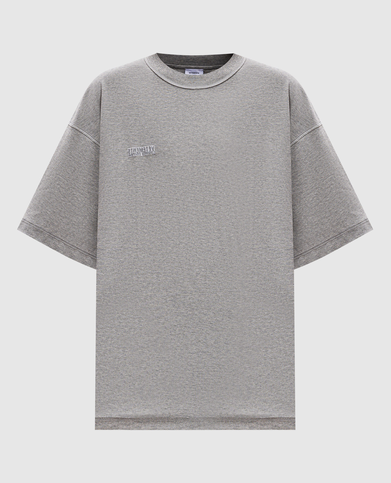 Gray melange t-shirt with a reverse effect vetements