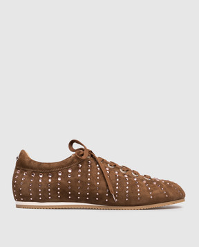 Mach&Mach Brown suede sneakers with crystals S103010SUE