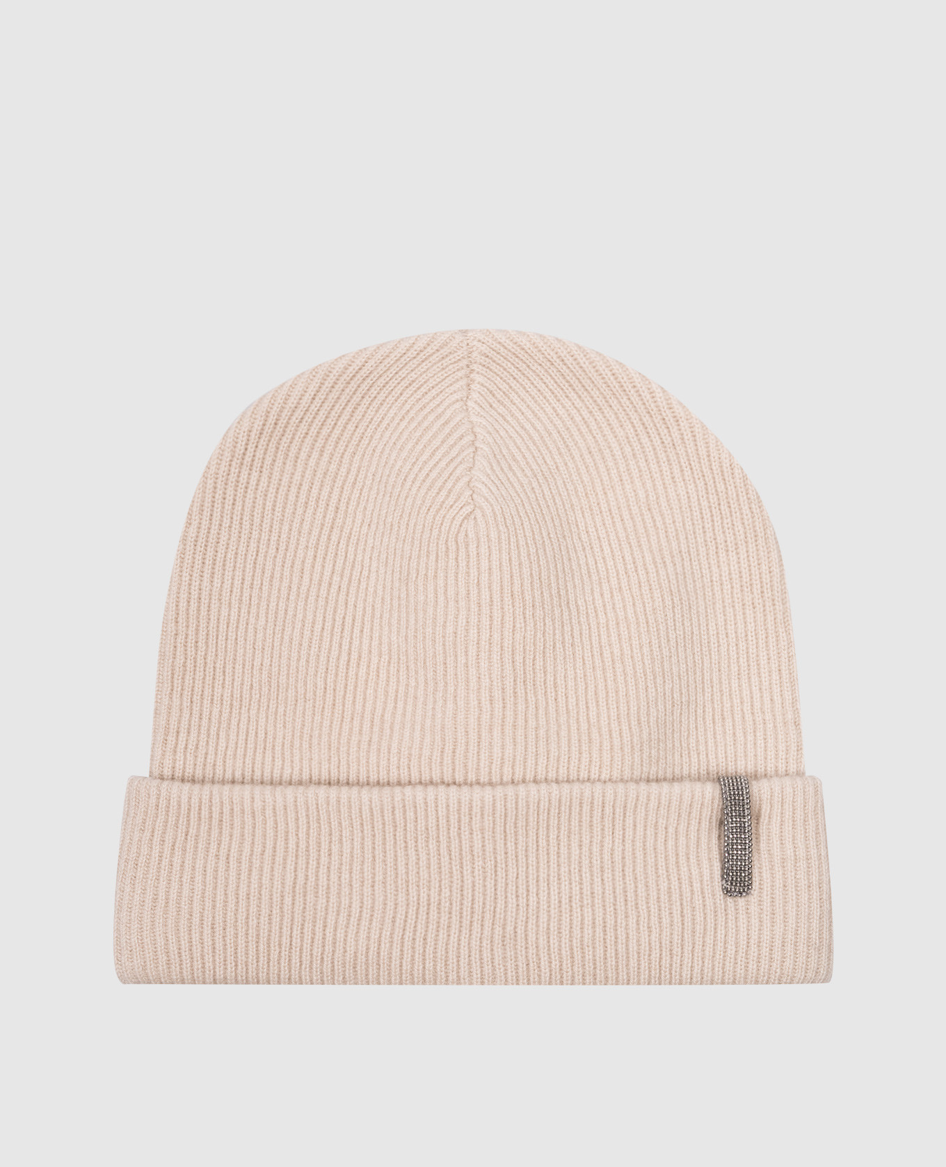 

Children's beige cashmere hat with monil chain Brunello Cucinelli