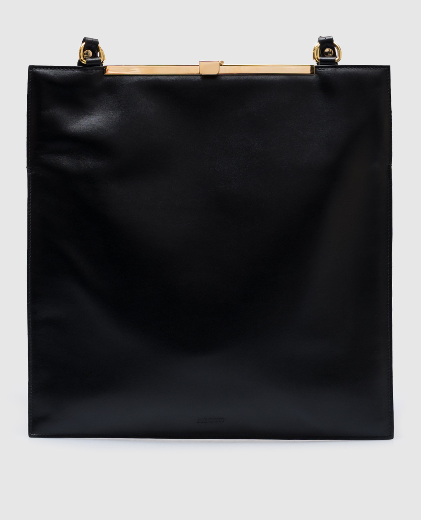 

Black leather Juliette logo tote bag AERON