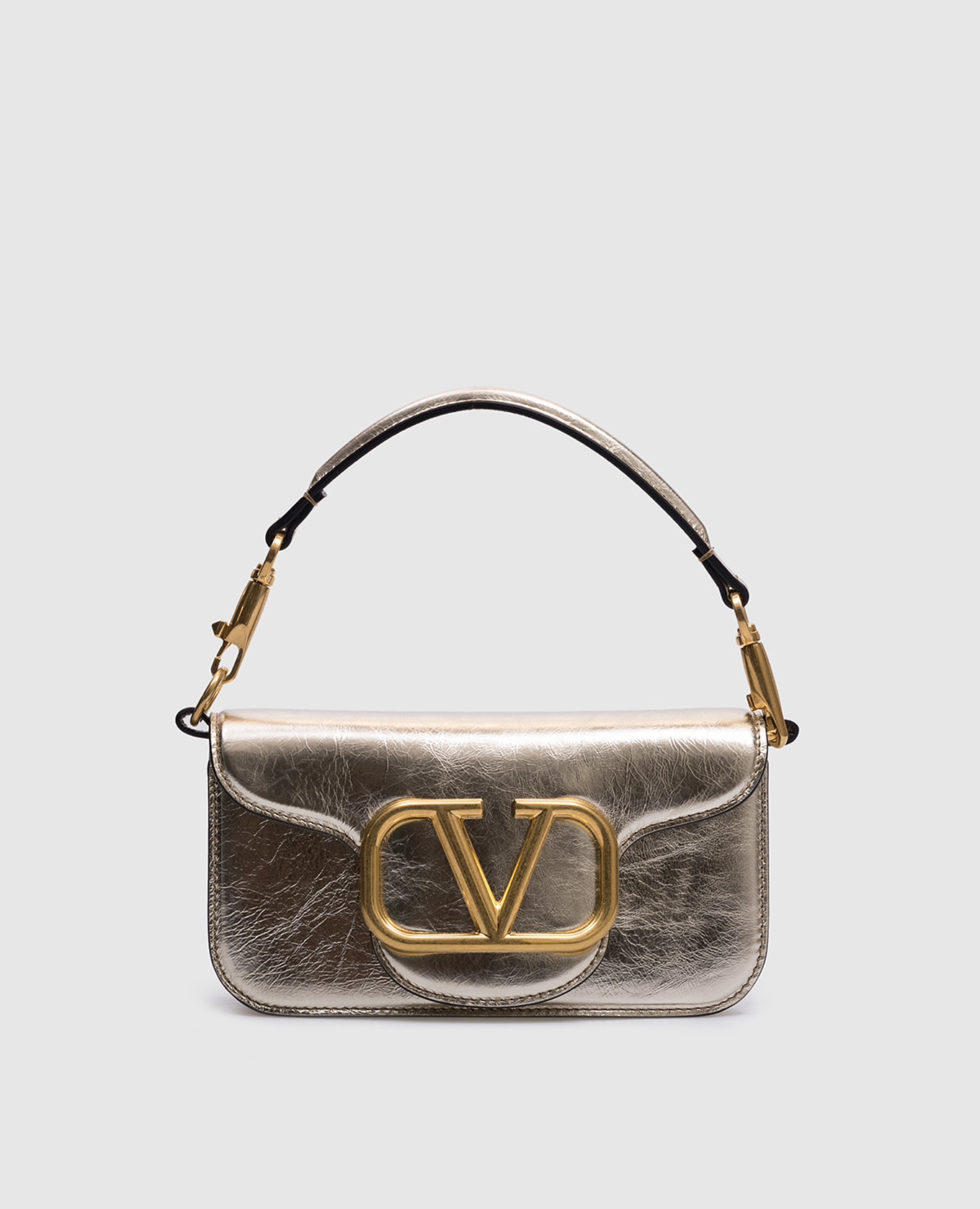 

Golden leather bag with VLogo Signature logo Valentino