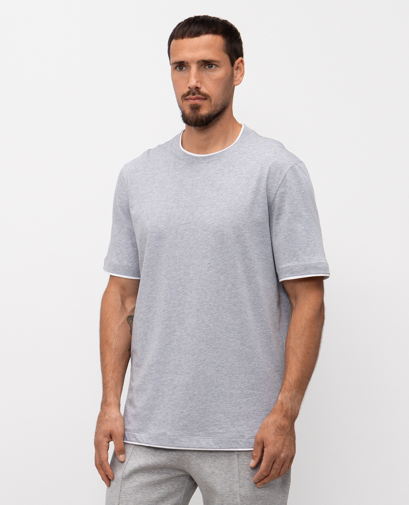 

Grey melange T-shirt Brunello Cucinelli