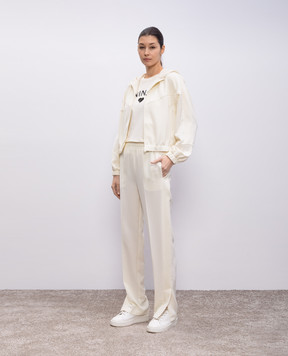 Twinset Beige sports jacket with logo emblem 251TE2161