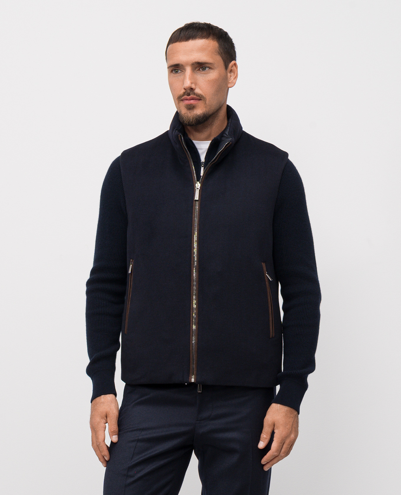 

Blue reversible down vest FALIERI MooRER