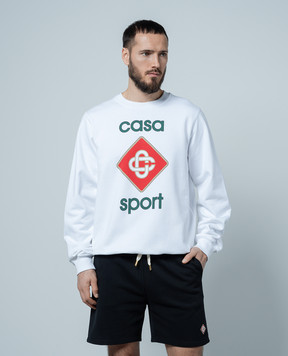 Casablanca Casa Sport white sweatshirt with logo print MS24JTP00104