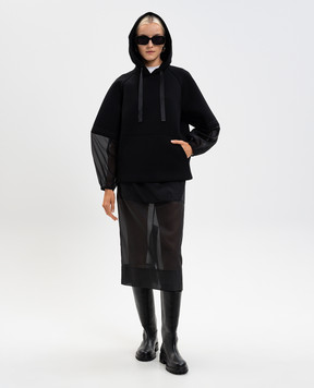 Twinset Black hoodie with logo 252TP2194