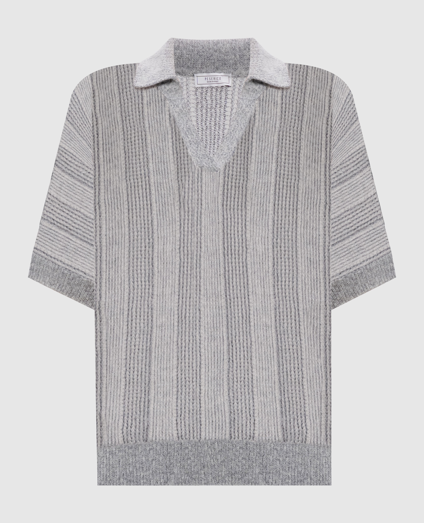 Gray striped top with wool Peserico
