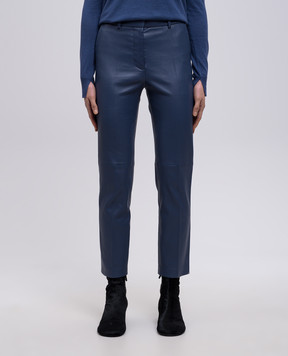JOSEPH Coleman Blue Leather Pants JF008984