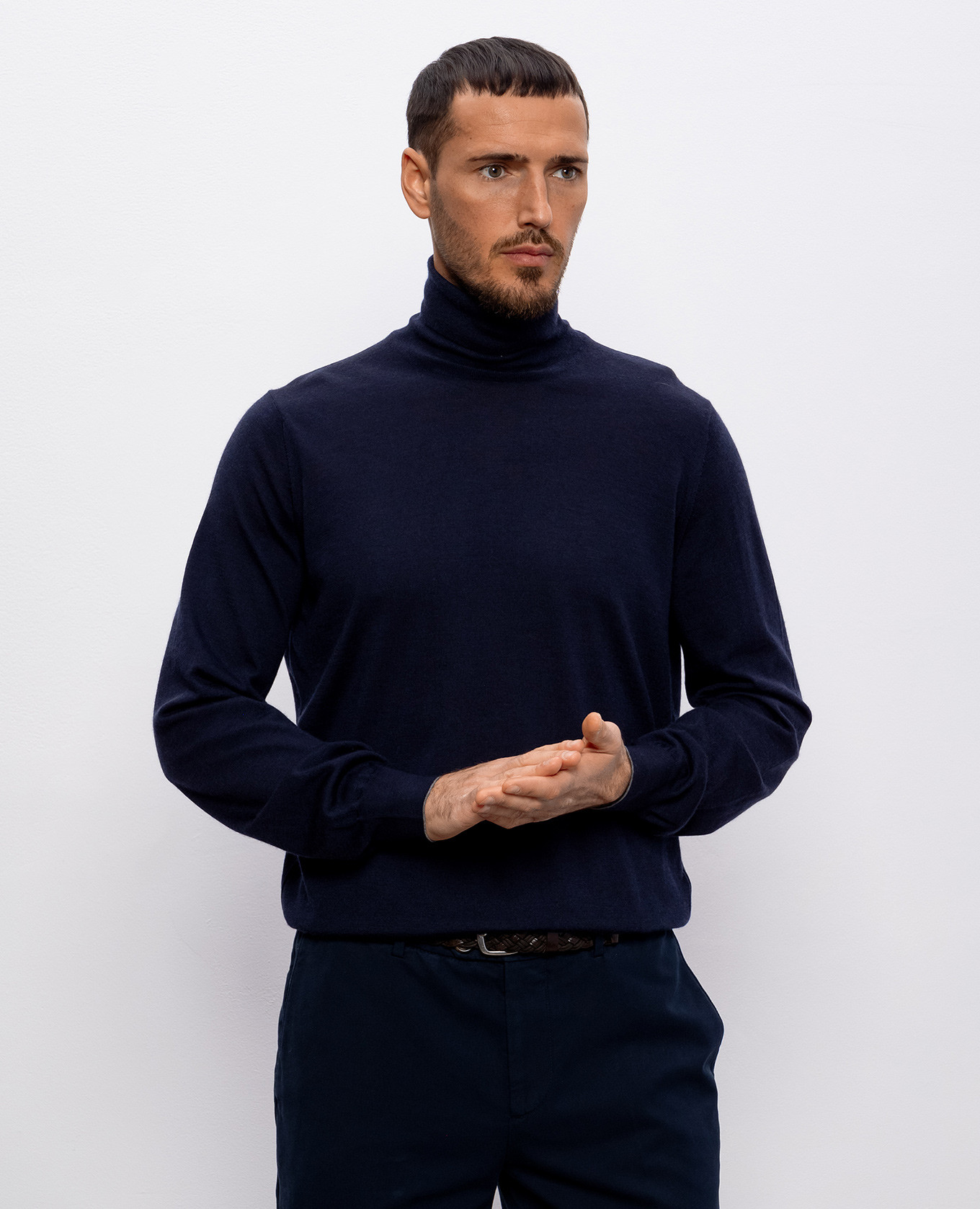 

Blue wool and cashmere turtleneck Brunello Cucinelli