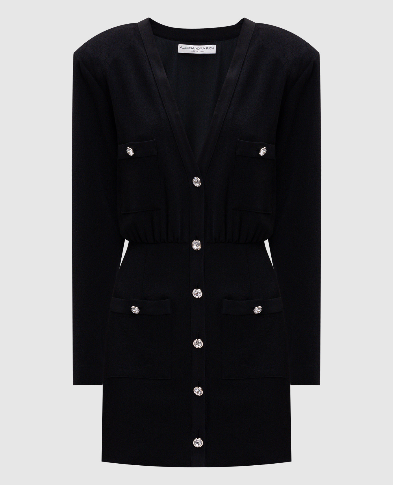 Black wool dress with crystals Alessandra Rich