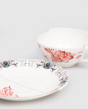 SELETTI White porcelain Zora tea set with cup and saucer 09744