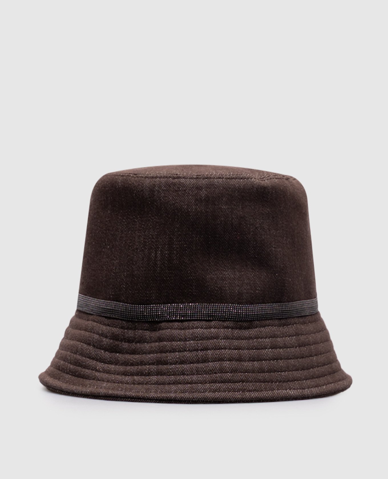 

Brown Panama hat with monil chain Brunello Cucinelli